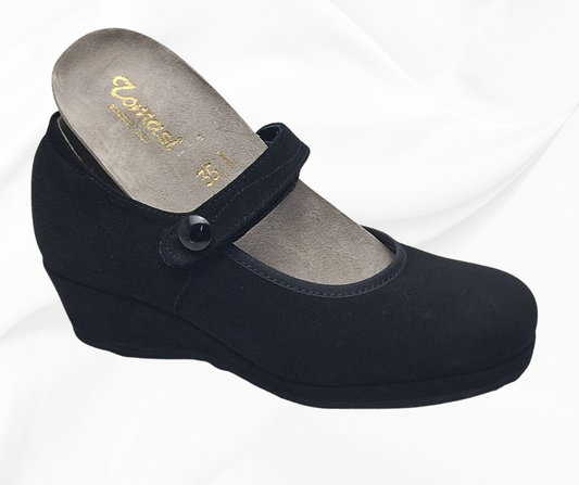 TOMASI elite ISABEL Scarpe Mary Jane in Suede Grigio con Dettagli Lucidi