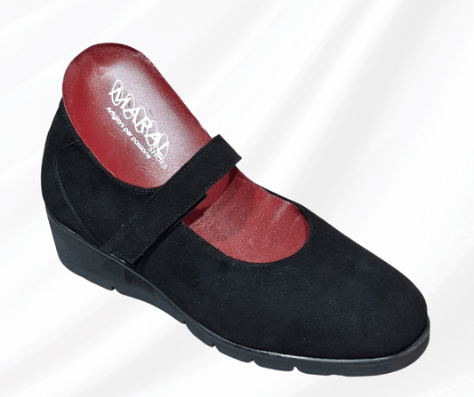 Scarpa con cinturino predisposta per plantari MARAL shoes R007 nero