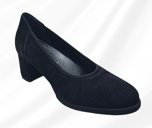 MARAL T001 NERO scarpa comoda decolte' in camoscio predisposta per plantari