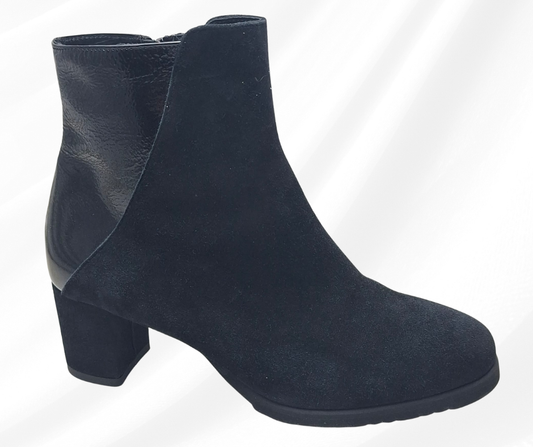 MARAL T008 NERO stivaletto in camoscio con tacco predisposto per plantari